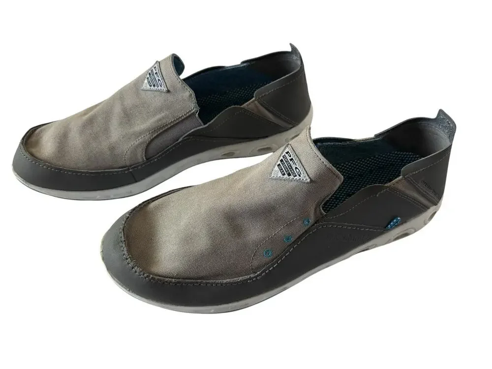 Columbia Mens 13 PFG Bahama Vent Slip-On Gray Boat Fishing Shoes